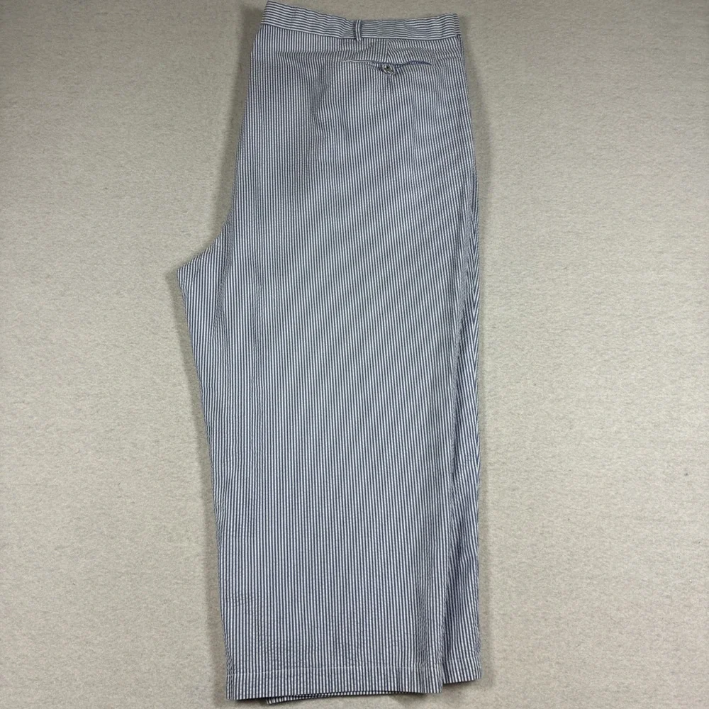Vintage Polo Ralph Lauren Seersucker Pants Hemmed 50x24 Mens Nautical Coastal